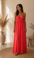 Coral Sunset Maxi Dress