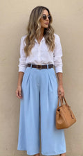 Baby Blue Wide Leg Pants
