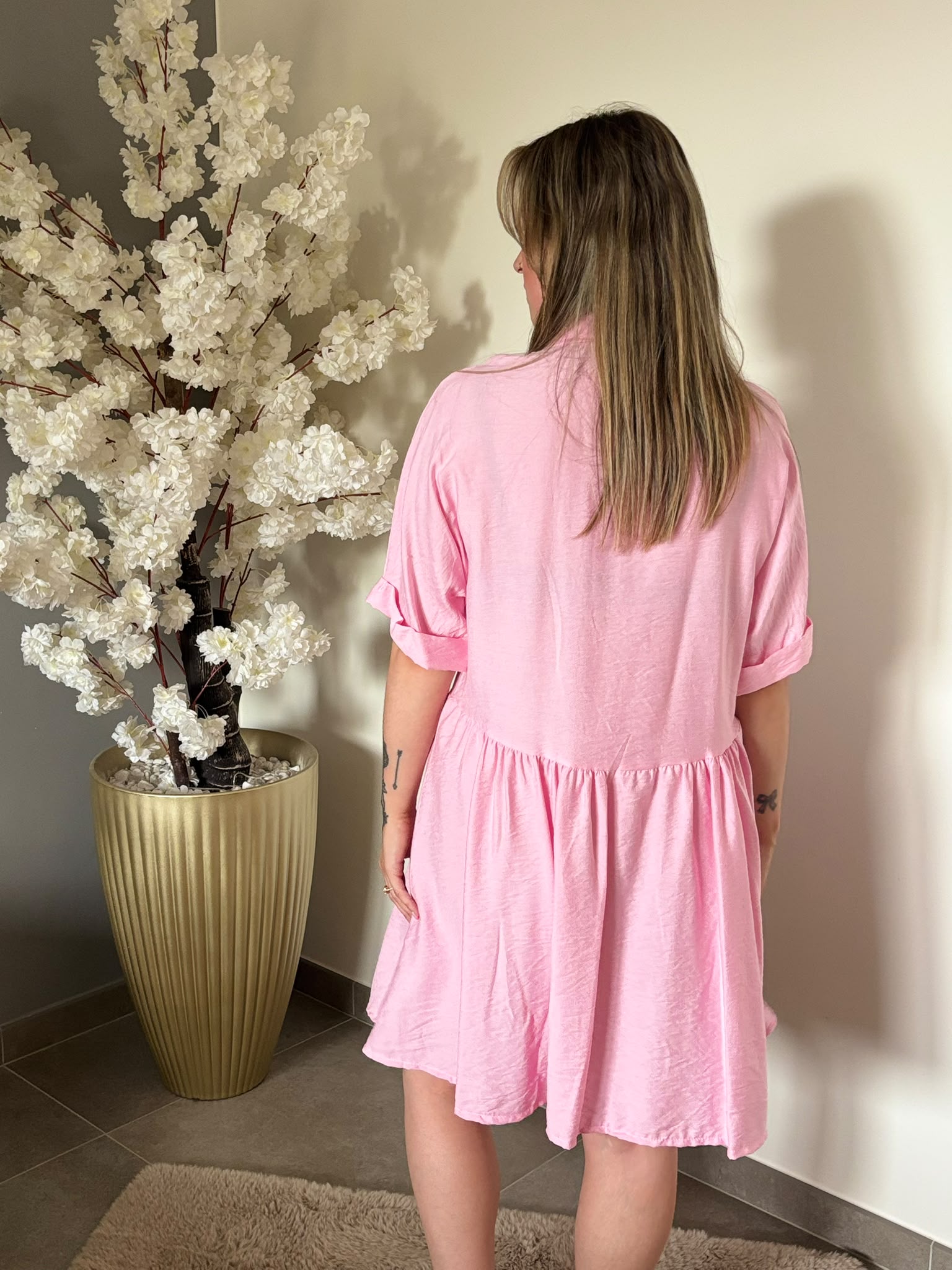 Blossom pink dress.