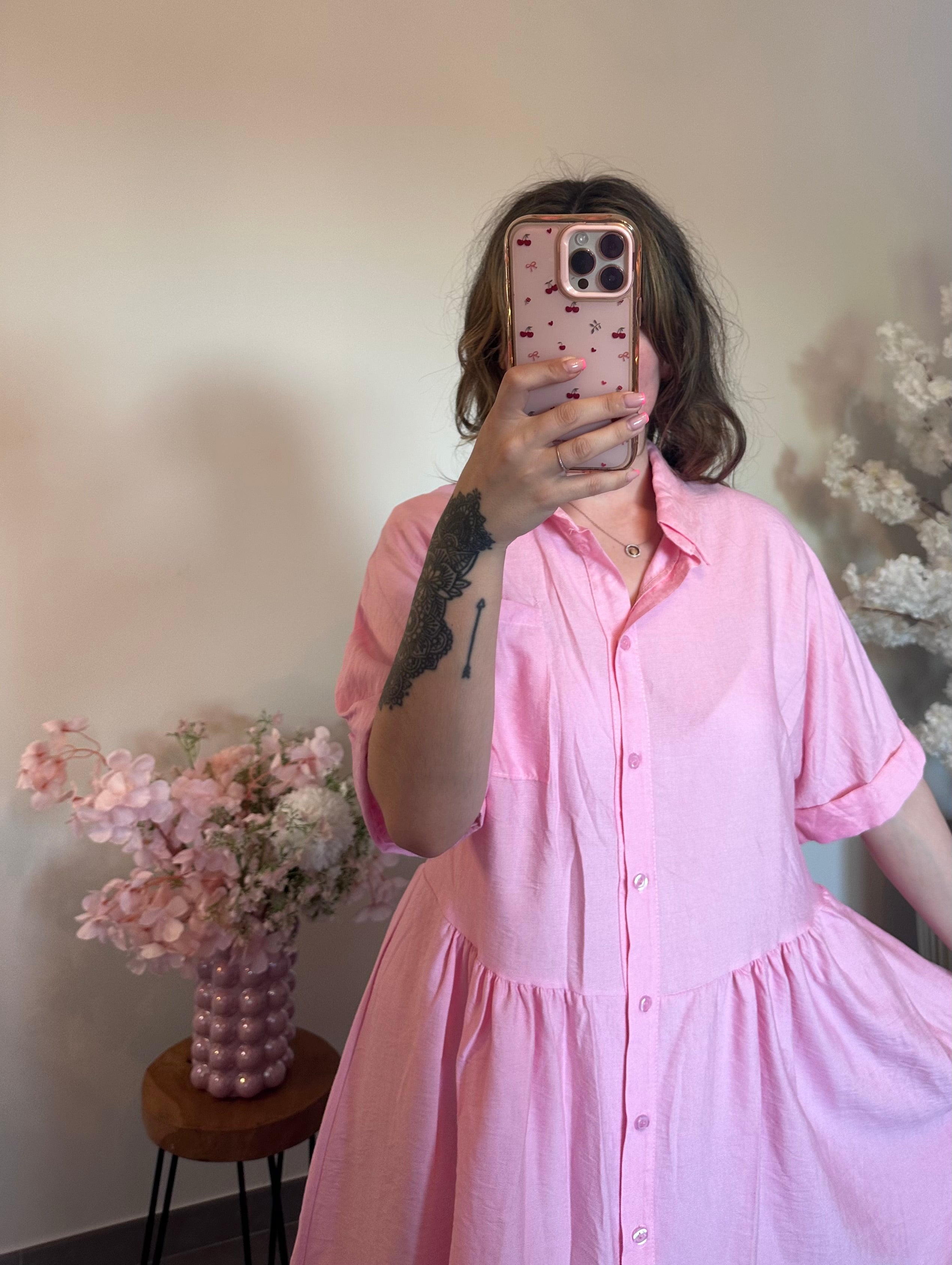 Blossom pink dress.