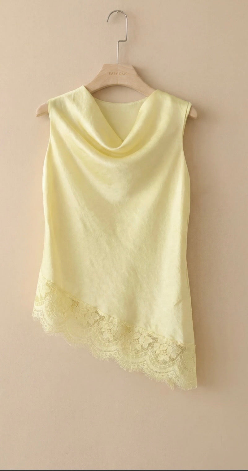 Luna satin lace top