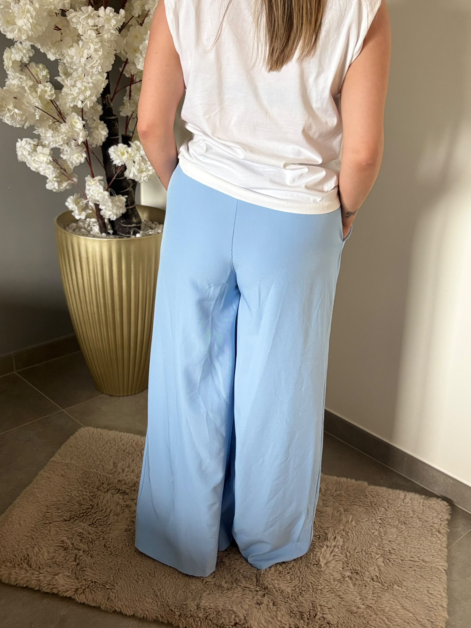 Baby Blue Wide Leg Pants