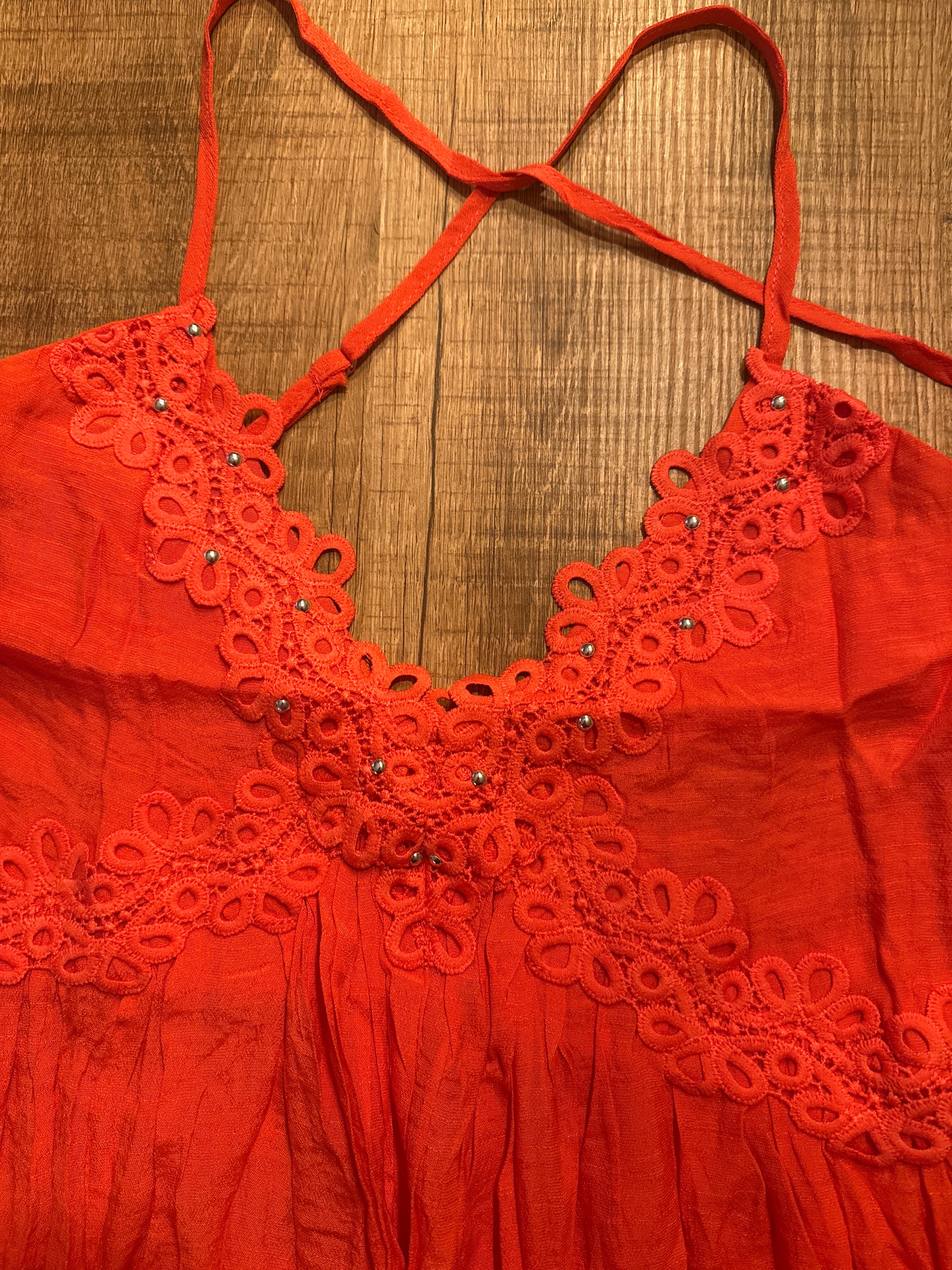 Coral Sunset Maxi Dress