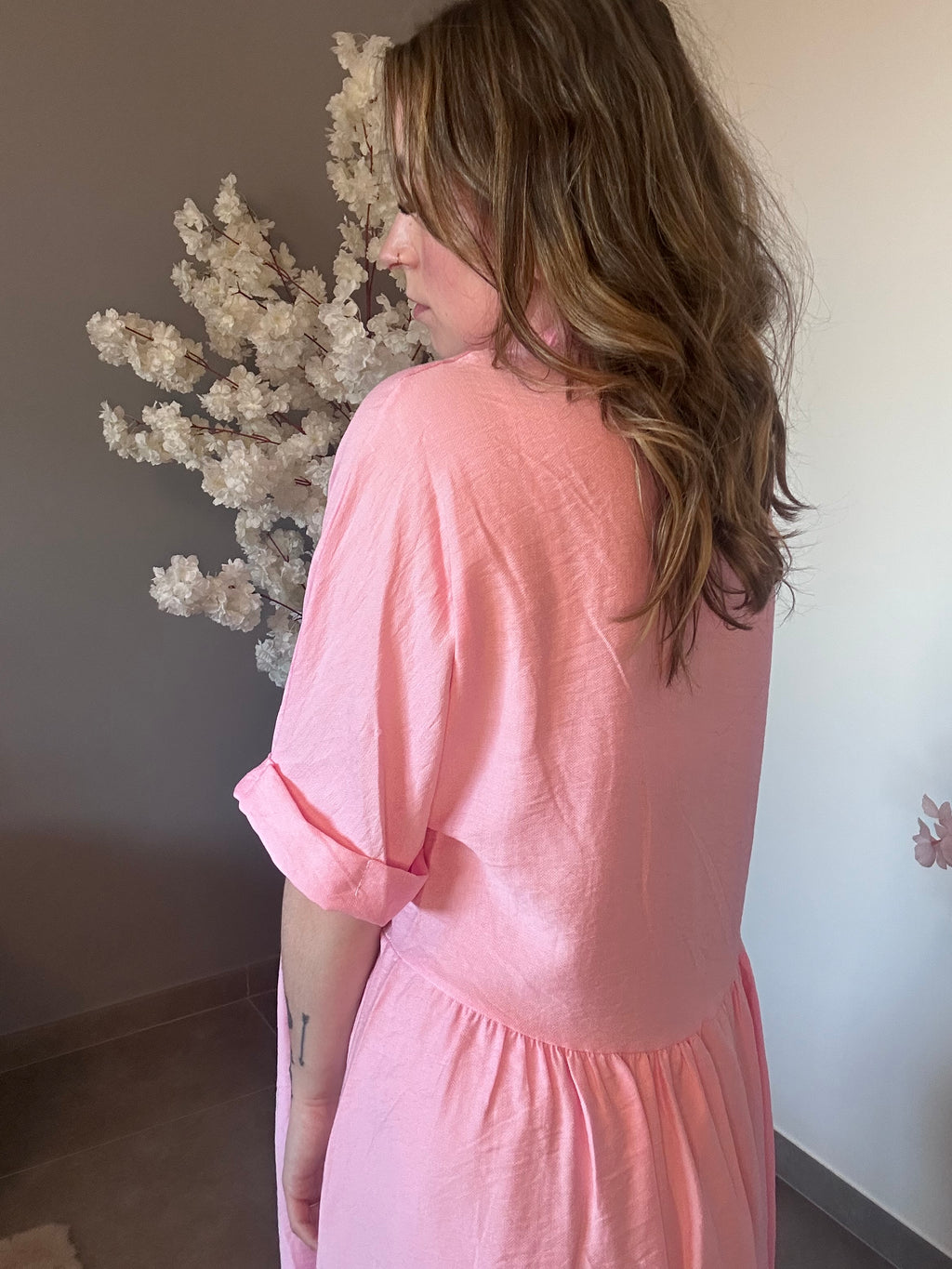 Blossom pink dress.