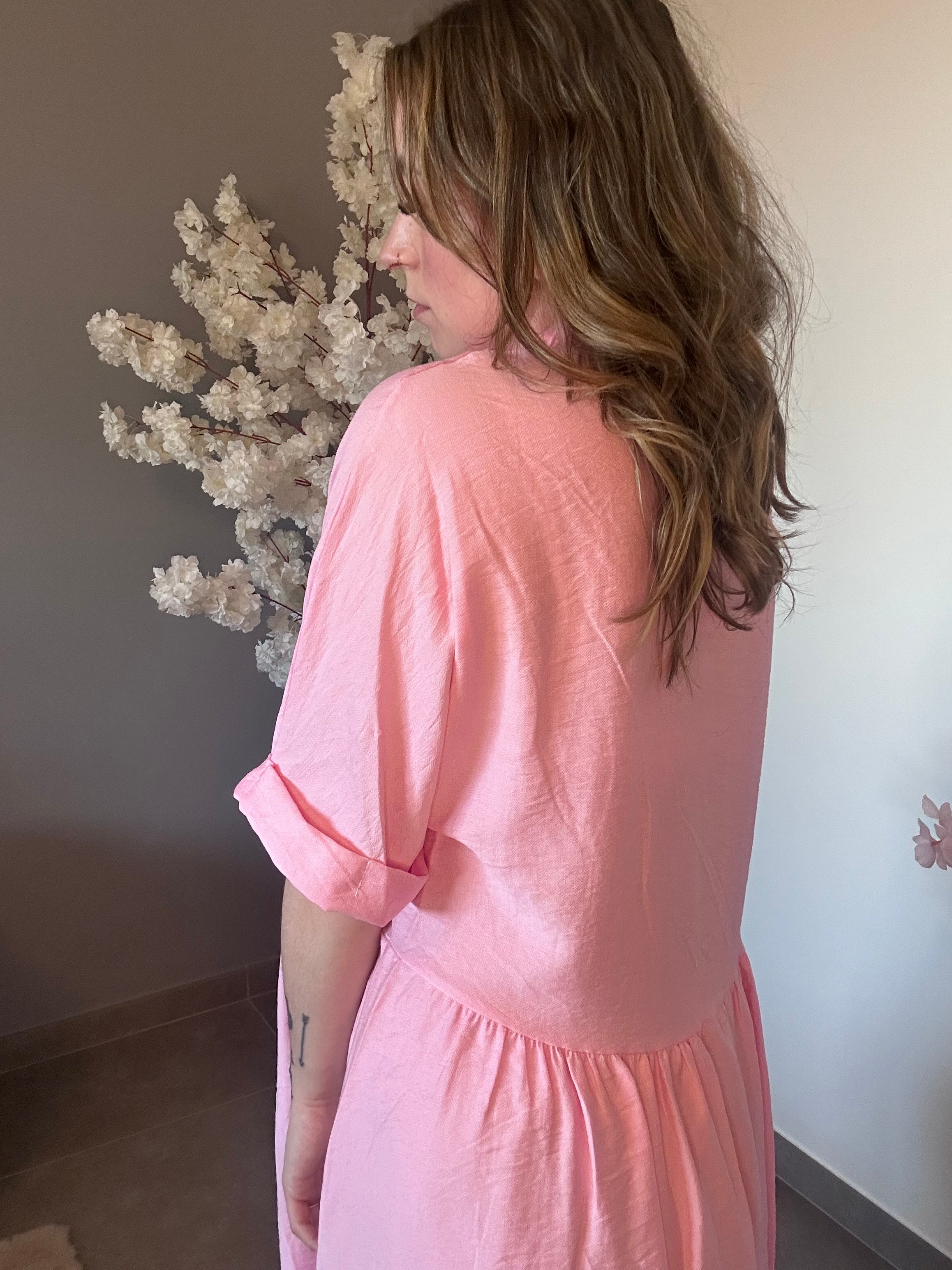 Blossom pink dress.