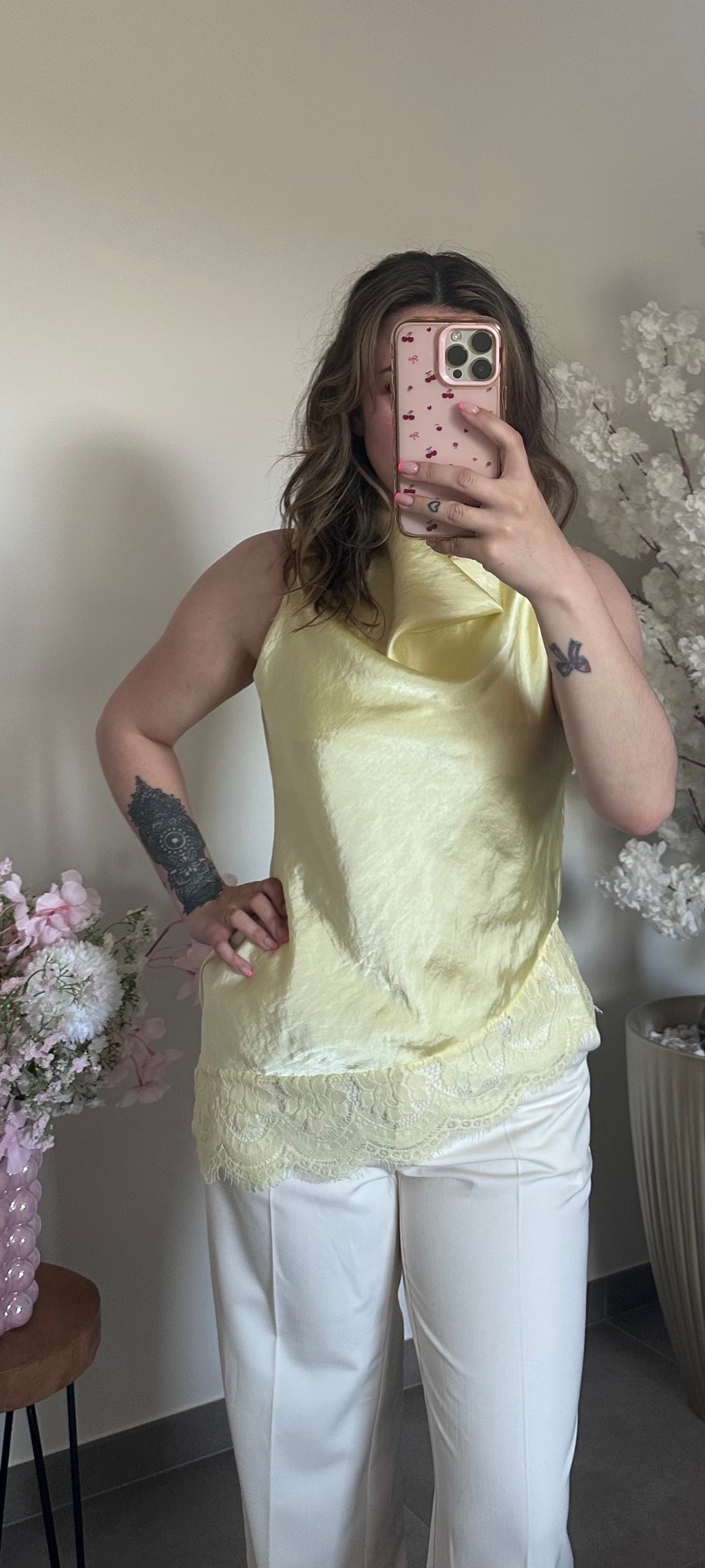 Luna satin lace top