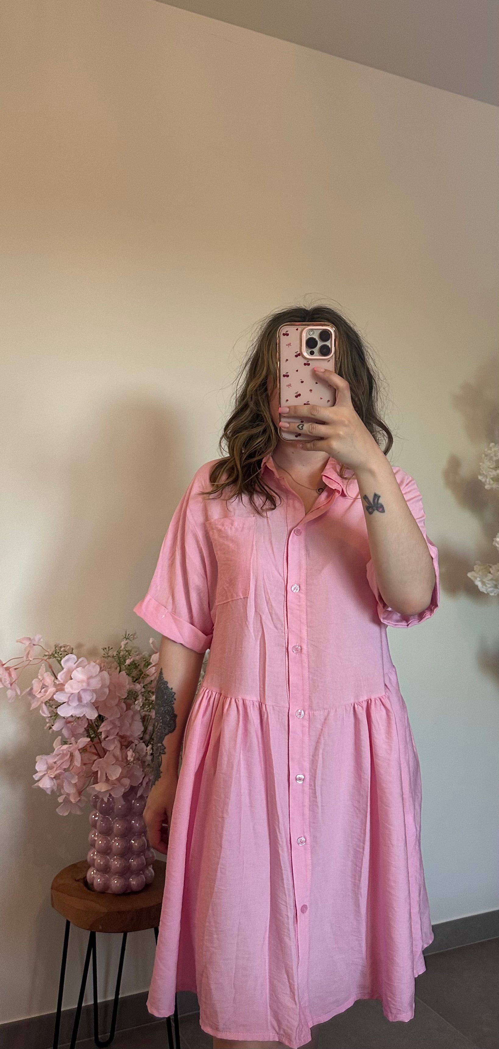 Blossom pink dress.